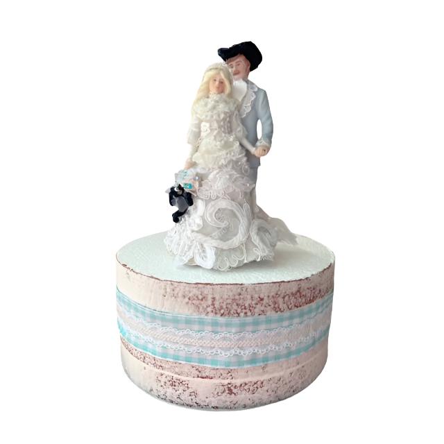 Cowboy Bride and Groom Vintage Wedding Cake Topper