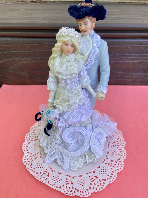 Cowboy Bride and Groom Vintage Wedding Cake Topper