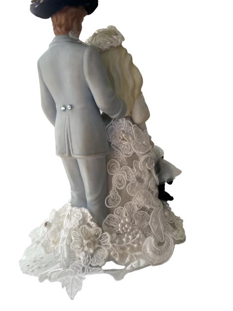 Cowboy Bride and Groom Vintage Wedding Cake Topper