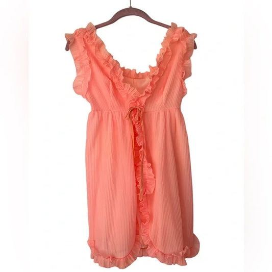 ISATEX Creamsicle Orange Vintage Babydoll Lingerie or Sleepwear Size M