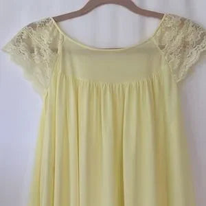 GILEAD Vintage Sleeveless Buttercup Yellow Nightgown and Matching Robe Size L